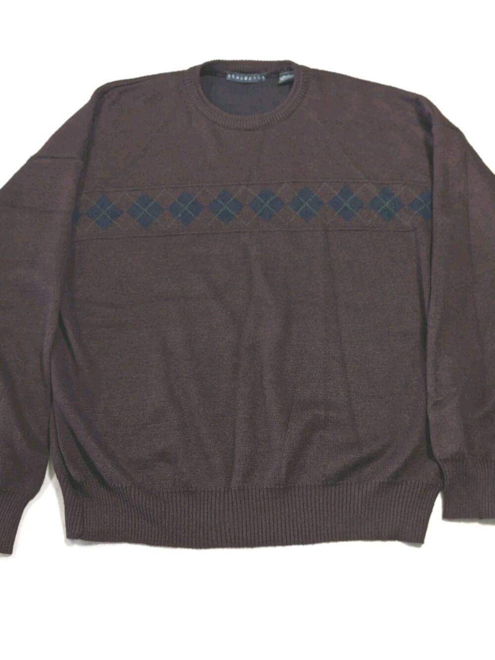 Consensus Sweater Wool Blend Argyle Mens Large Made In Italy Grunge Grandpacore